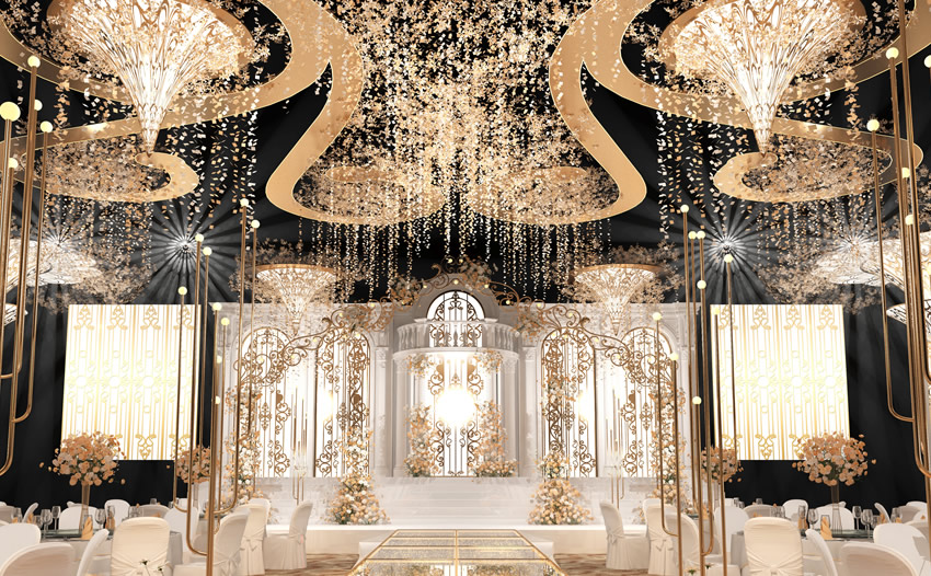 黄岩花木兰喜事汇金色大厅效果展示